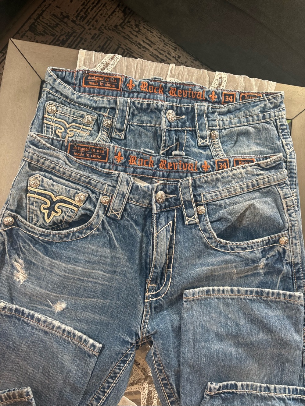 Rock Revival  Blue Distressed Jeans